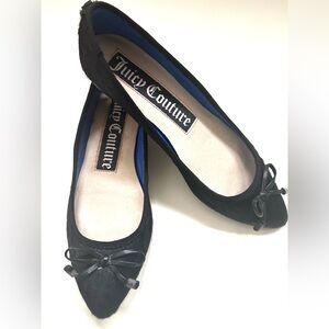 Juicy Couture Black Haircalf Scarlett Bow Ballet Flat